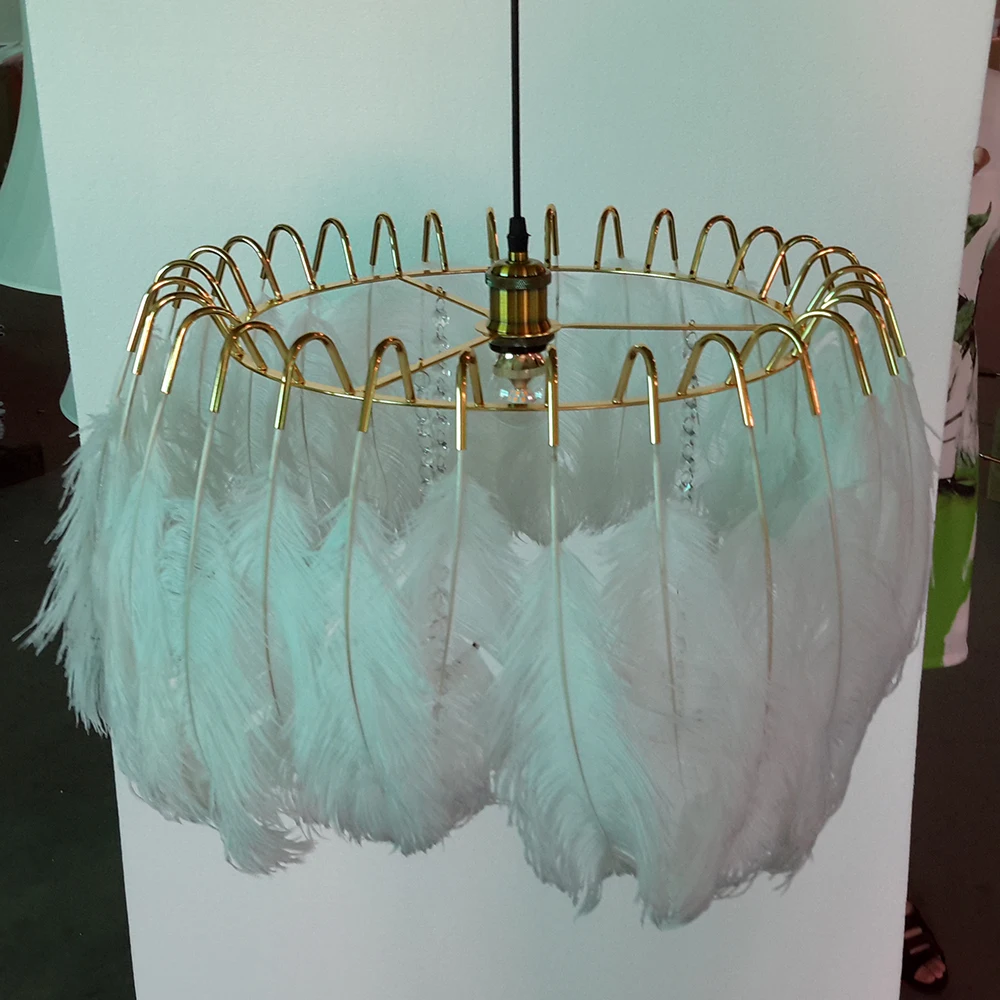 Модный дизайн светодиодный featherchandelier настенный светильник с белым перо кулон лампы