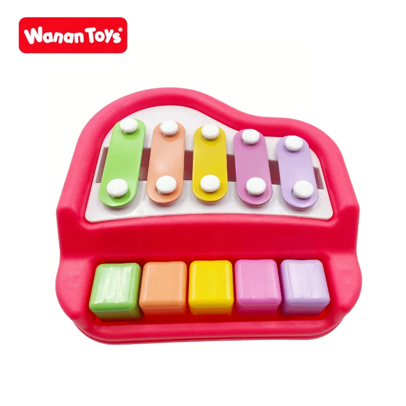 2024 hot sale children baby musical instrument 5 tone small xylophone learning toys 2 In 1  piano  educational  toy for kids