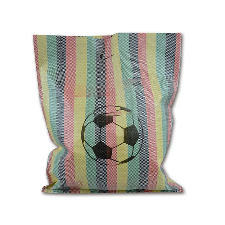 Colored Stripe Laminated PP Woven Bag Polypropylene Plastic Raffia Shopping Bags sacos de rafia