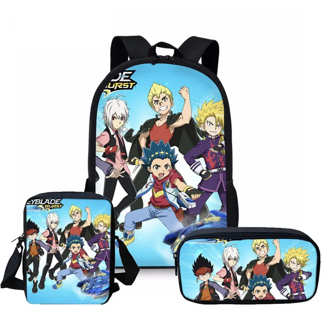 
Game Anime Beyblade Burst Print School Bag Sets Teenage Boys Cool Cartoon Kids Schoolbags Children Bookbags 