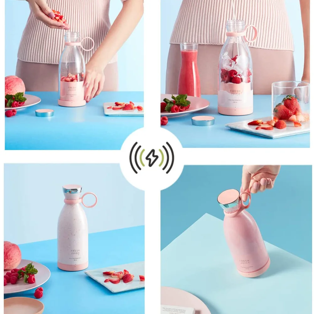 In Stock Smart Mini Juicer Bottles 350ML Household USB Rechargeable Mini Electric Mixeur De Fruit Portable Fresh Juice Blender