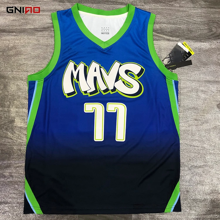 High Quality  Mavs Basketball Jersey Bulk Factory Supply Sublimation Custom Basketball Uniform for Men