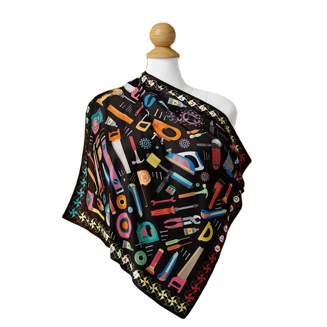 Custom Printed Design Square Twill 90x90 100% Silk Scarves Digital Printing Women Ladies Pure Scarf Headscarf 100% Silk Scarf