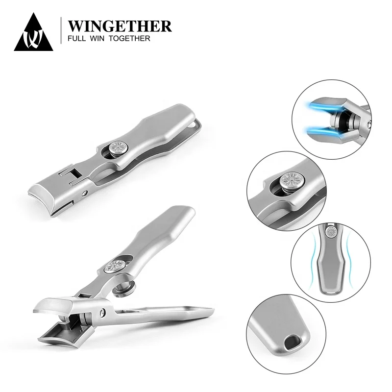 Wingether Amazon Hot Sell Wholesale Large Opening For Thick Toenail With Lock Nail Kit Stainless Steel Nail Clipper Nail Cutter