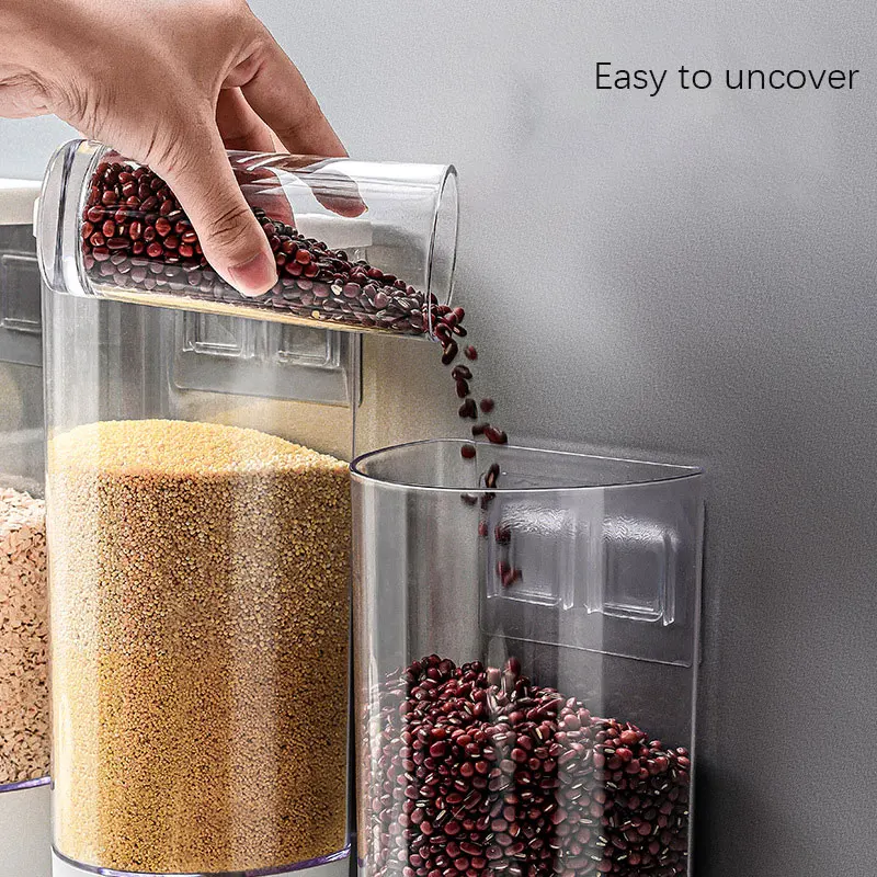 Wall-mounted plastic fresh-keeping sealed rice barrel moisture-proof and insect-proof rice storage box coarse grain storage tank