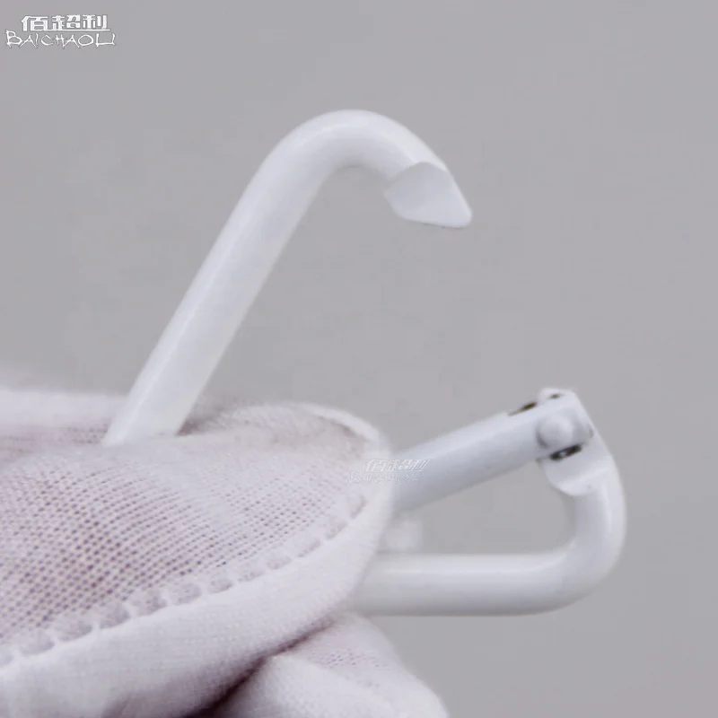 baichao 5# white triangle Aluminum alloy Logo can be customized  spring hook carabiner