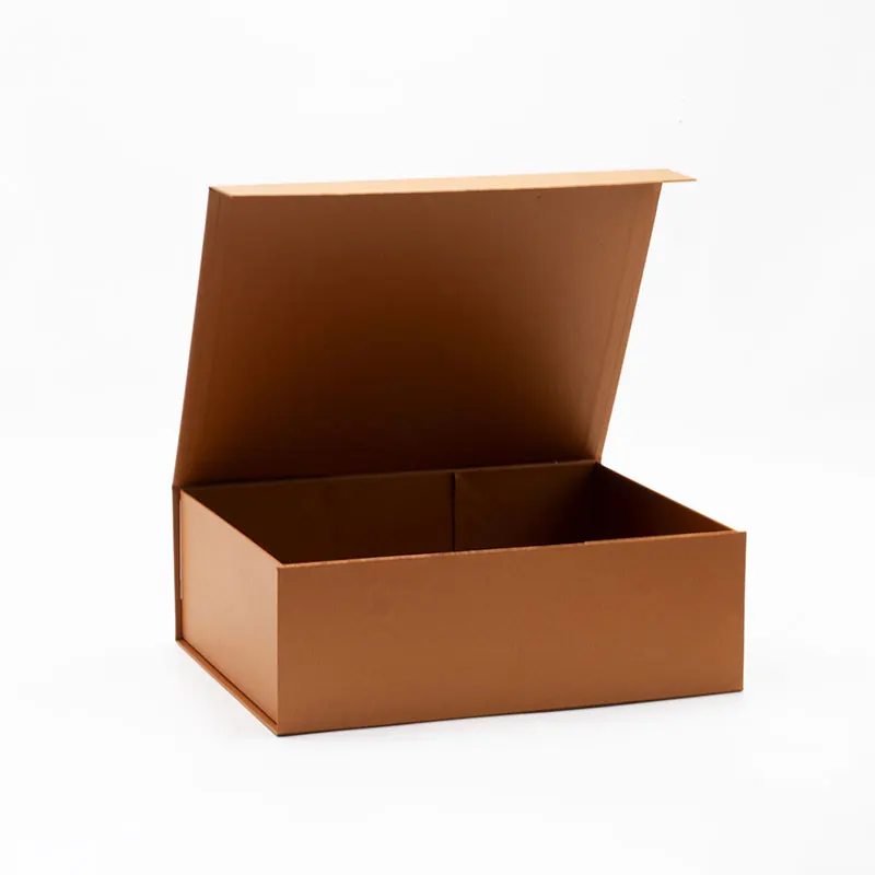Empty A4 deep size popular copper color magnet lid cardboard gift boxes wholesale
