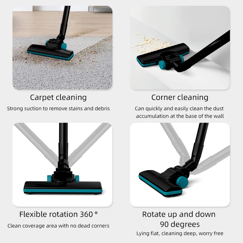 Newly designed telescopic dust pipe adjusting length High power strong suction wired handheld corded stick vacuum cleaner