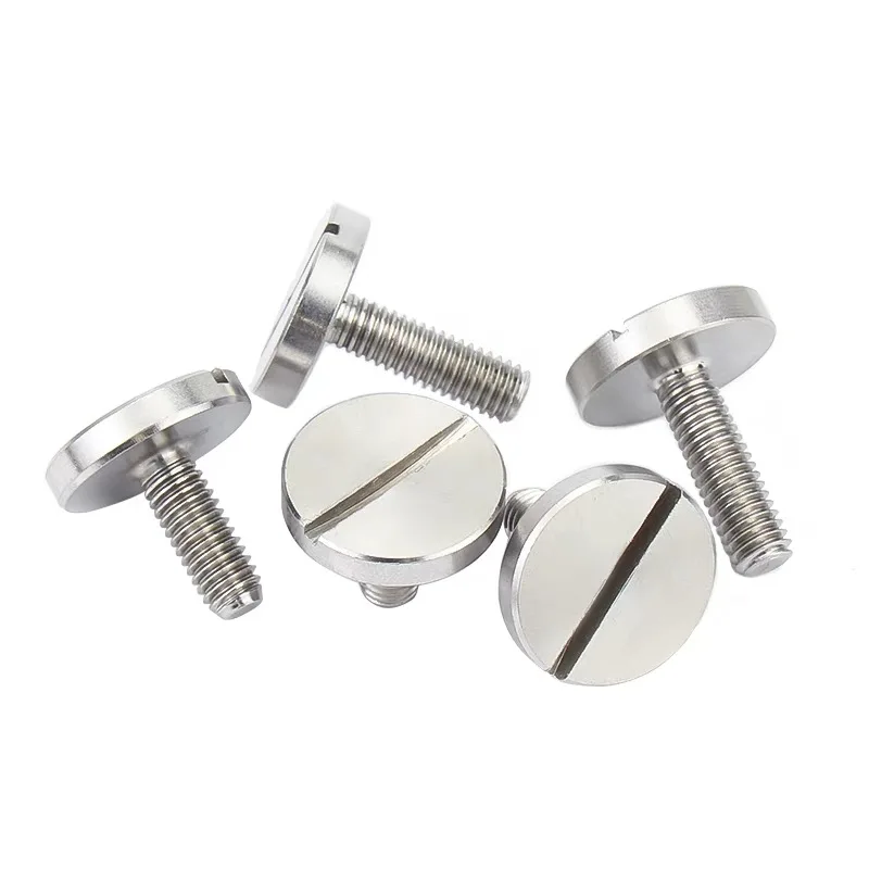 DIN921 Stainless Steel 304 316 Large Round Pan Head Slotted Machine Screw Extra Large Flat Head Slotted Screw