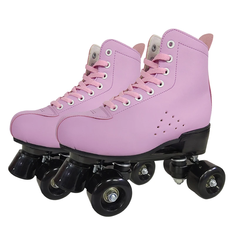 
Hot Selling Good Quality Double Row Leather Cheap Roller Skate Shoes 