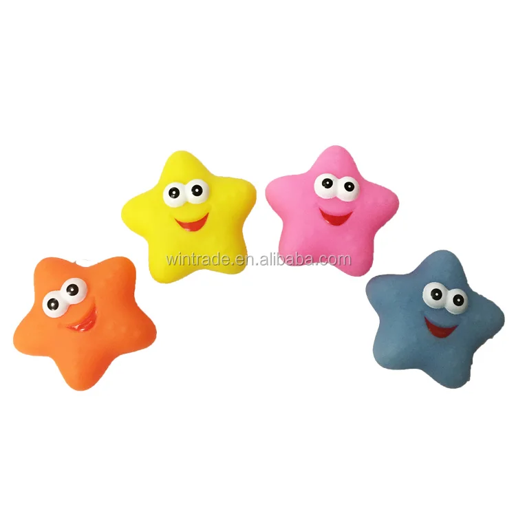 Floating seastar part toy rubber water bath squirters for baby