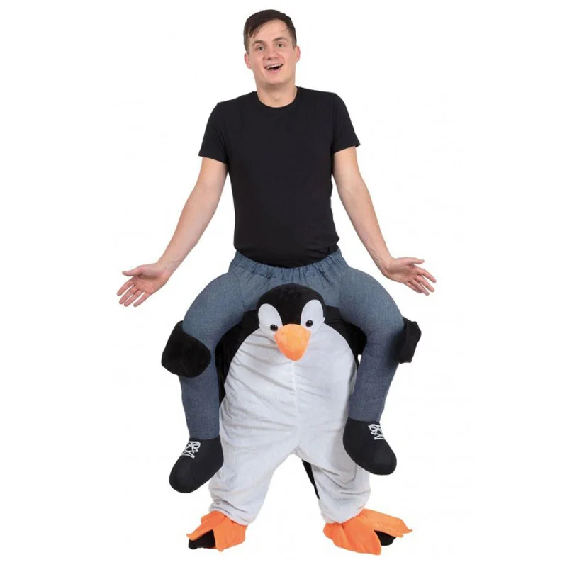 Factory Price!!Adult Free Size Carry Me Costume Customized Penguin Riding Suits Animal Back Pants for Party Cosplay