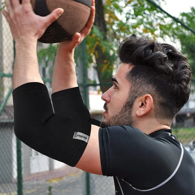 Benken Elastic Elbow Brace Arm Compression Sport Support Elbow Protective Pads Adult Guard Protector Elbow Sleeve