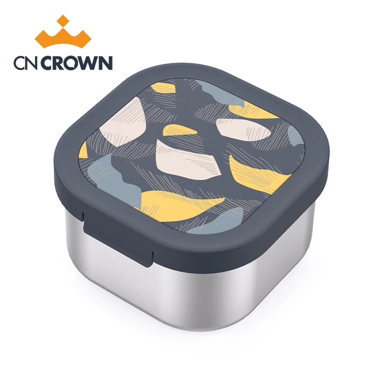 1800ml Salad Box Kitchen Colorful Leakproof Fruit Lunch Box Stainless Steel Salad Bowl