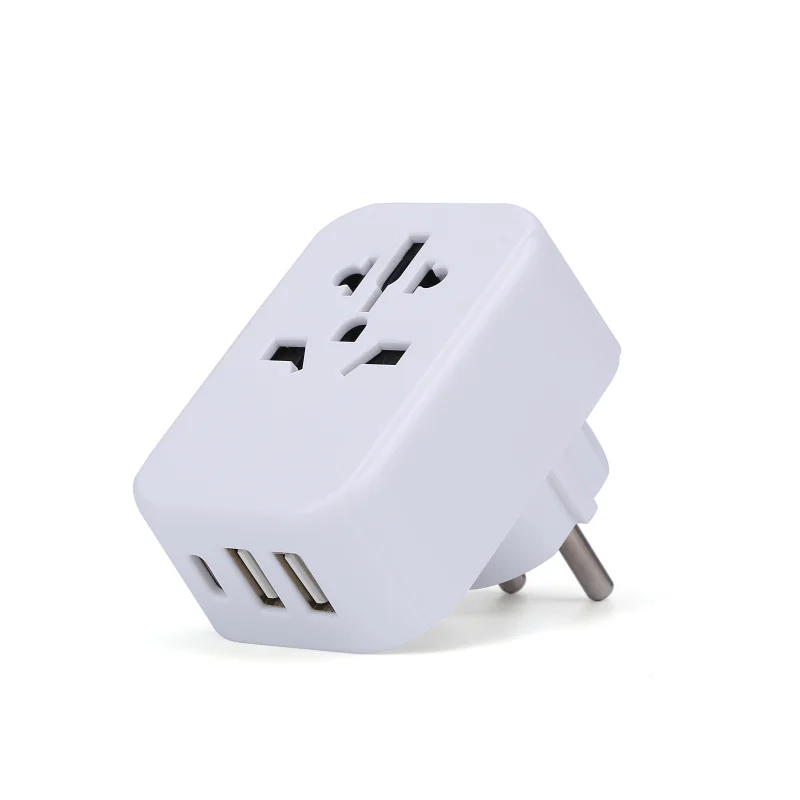 World to Europe Travel Adapter  USA/Australia/China to EU  r with 2 USB and 1 USB C  with BS8546/CE/CB certifications
