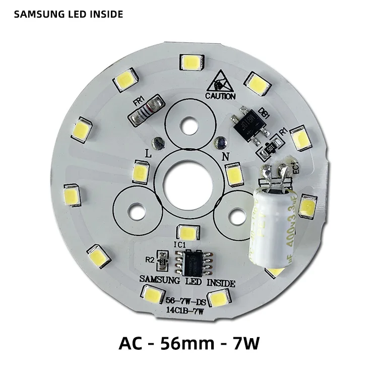 Плата для светодиодной лампы 2835SMD интегрированная плата привода ИС высокого напряжения 220 В переменного тока 9 Вт модуль алюминиевая печатного монтажа источник