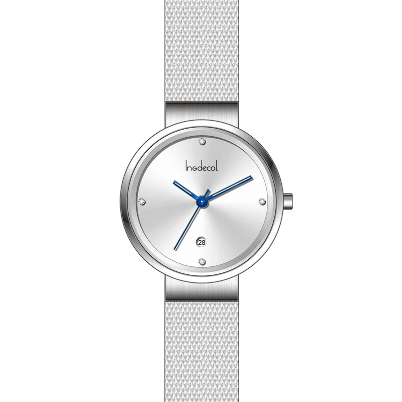  INGDECOL Top quality all stainless steel lady diamond watch minimalist