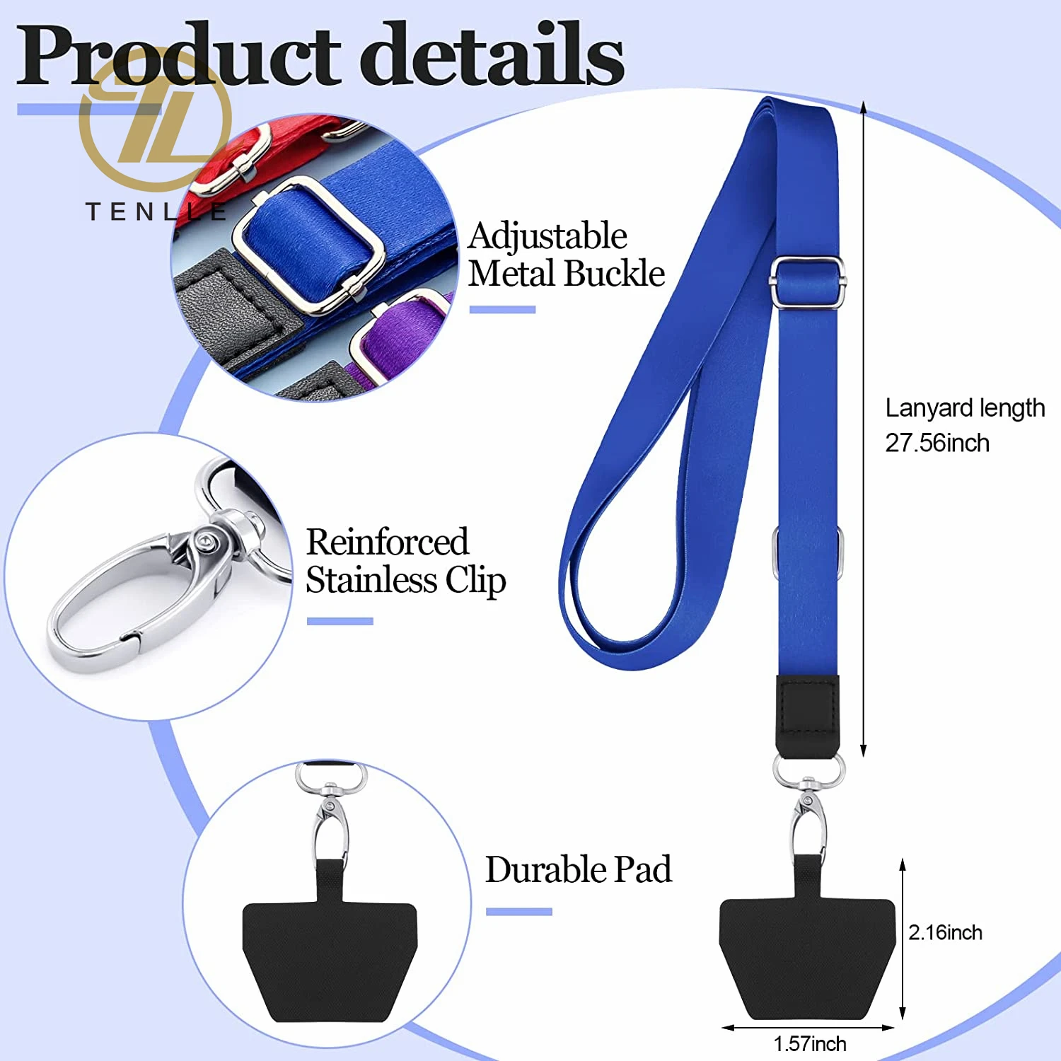 Universal Cell Phone Lanyards With Leather Adjustable Neck Strap Nylon Crossbody Lanyard For Phone Case Keys ID With Phone