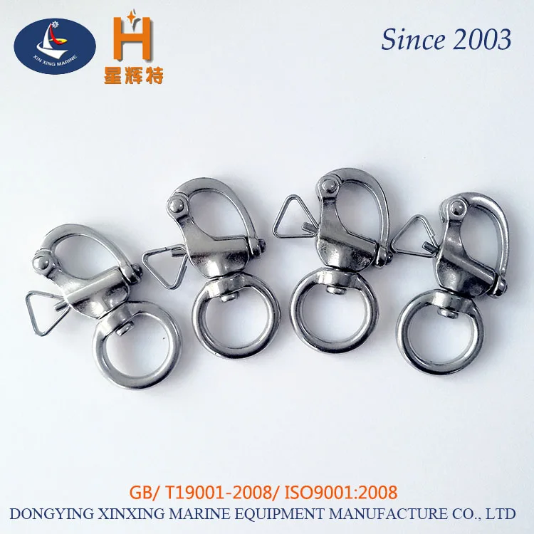 stainless steel rigging hardware heavy duty snap shackle D ring swivel bail