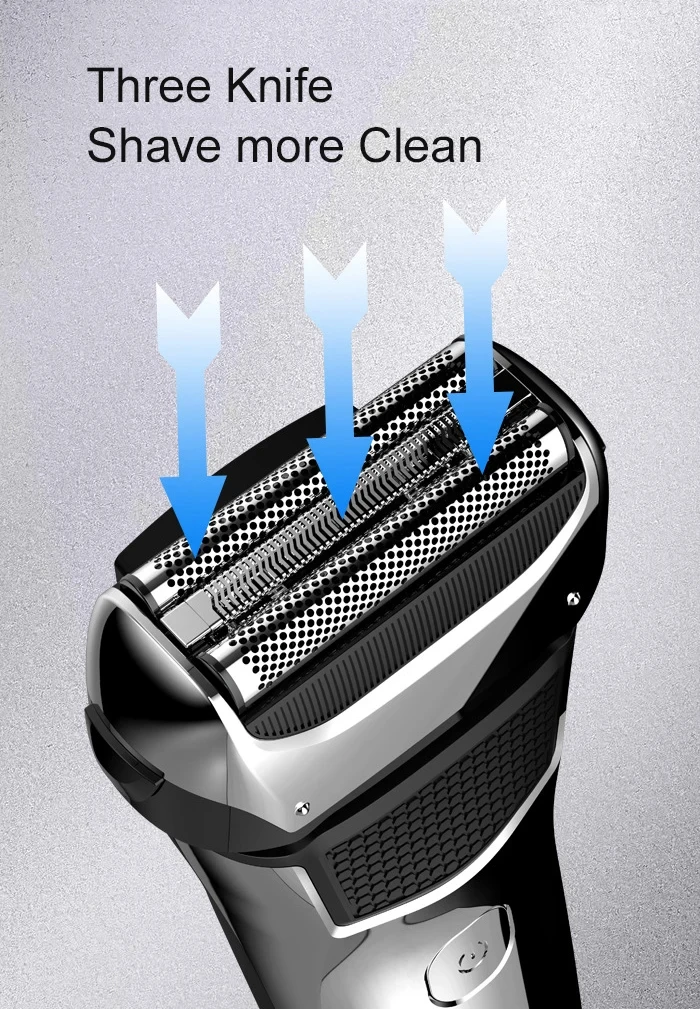 Kemei km-8512 electric shavers beard rechargeable shaving machine for men waterproof with LCD display Razor shavers bald trimmer