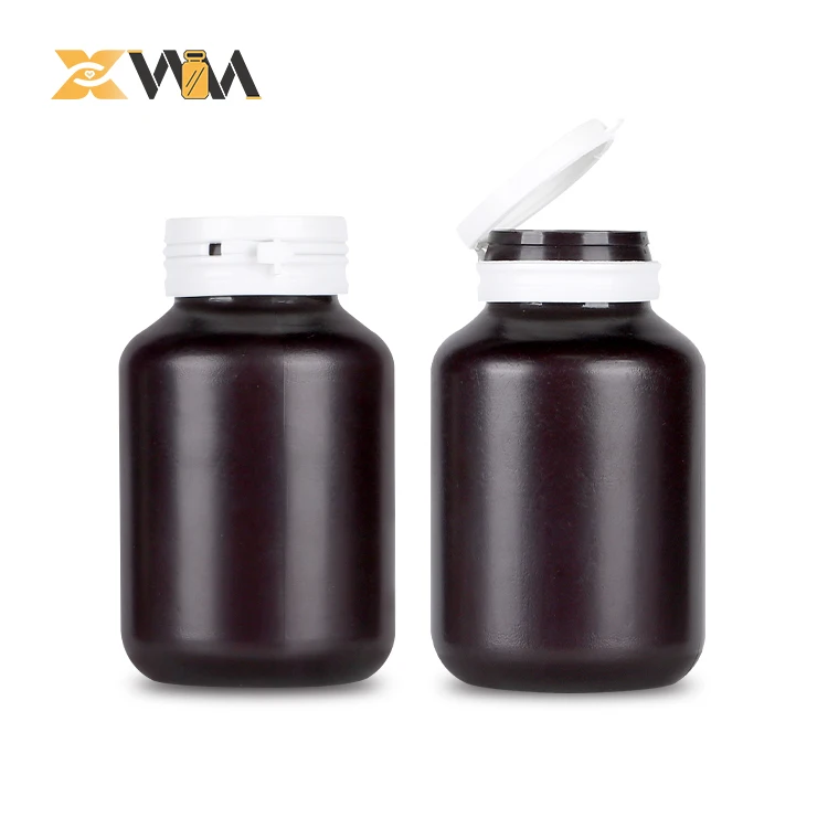 HDPE 120ml/150ml/200ml round Health Care Medicine Container Capsule Jar with Screw Cap for Pill Storage Screen Printing Surface