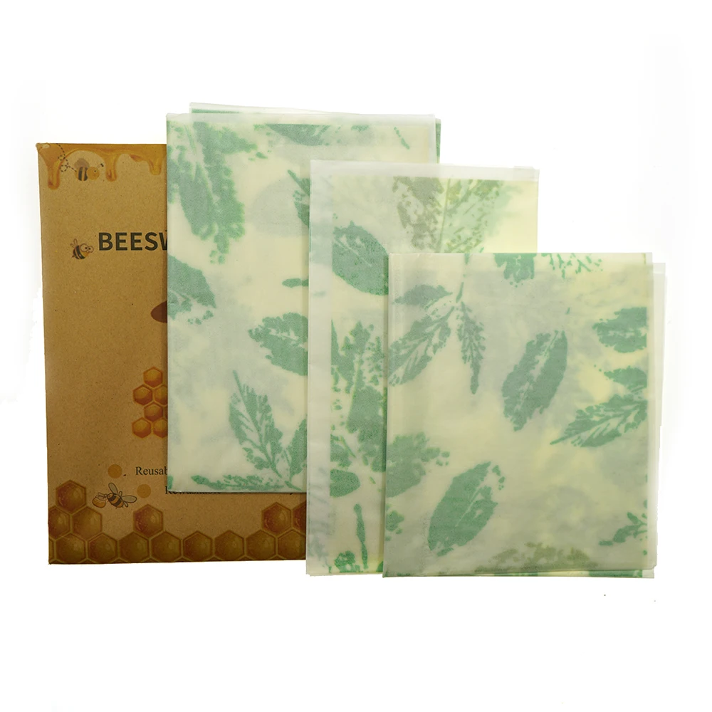 Многоразовая пищевая обертка из пчелиного воска для бесплатного хранения еды с натуральными ингредиентами
