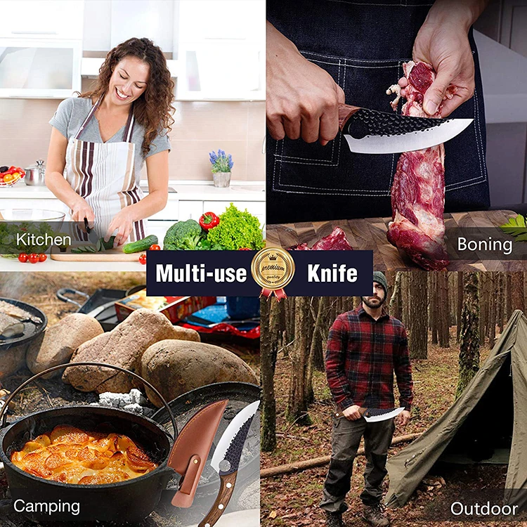 Высококачественное твердое лезвие кованый нож ручной работы для костей свиней крупного рогатого скота овец мяса бойни