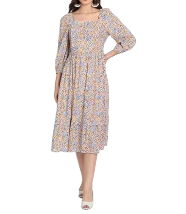 2024 New Arrival Maternity Printed Fit & Flare Dress Pregnancy Clothing Hot Sell Breastfeeding Nurse Clothes for Women Dress