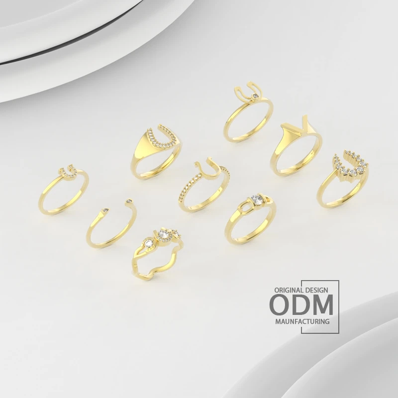 Aiz ODM Private Design Signet Engraved Ring 14K Solid Gold Ring With Natural Stone Jewelry Manufacturer Custom Jewelry