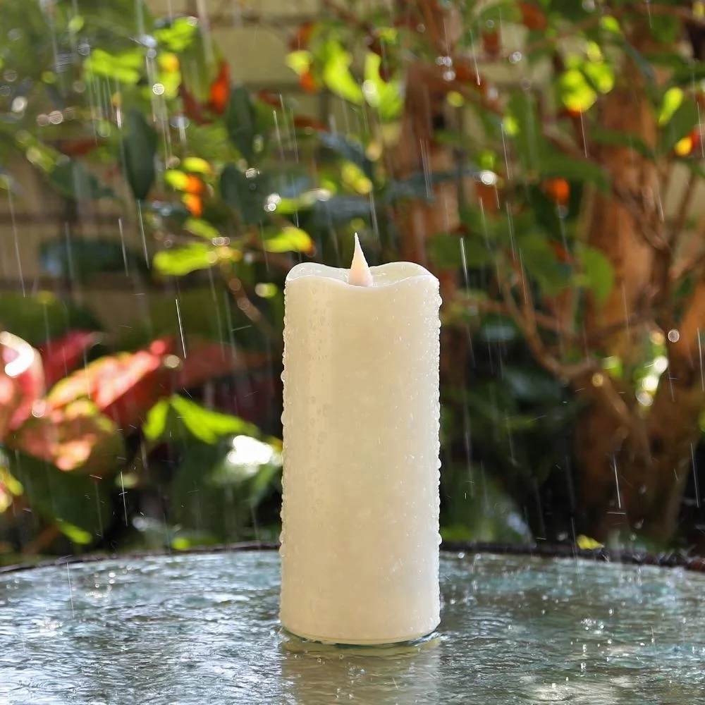 3D flameless LED candle light  set 3 candles real paraffin wax led candles with remote control 2C battery 2/4/6/8 timer function