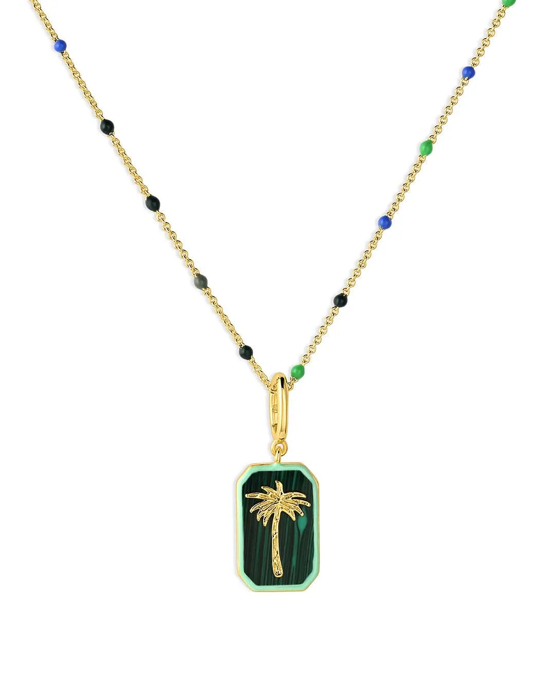 Milskye fashion fine jewelry for women 2024 14k gold plated 925 sterling silver palm tree color bead chain necklace