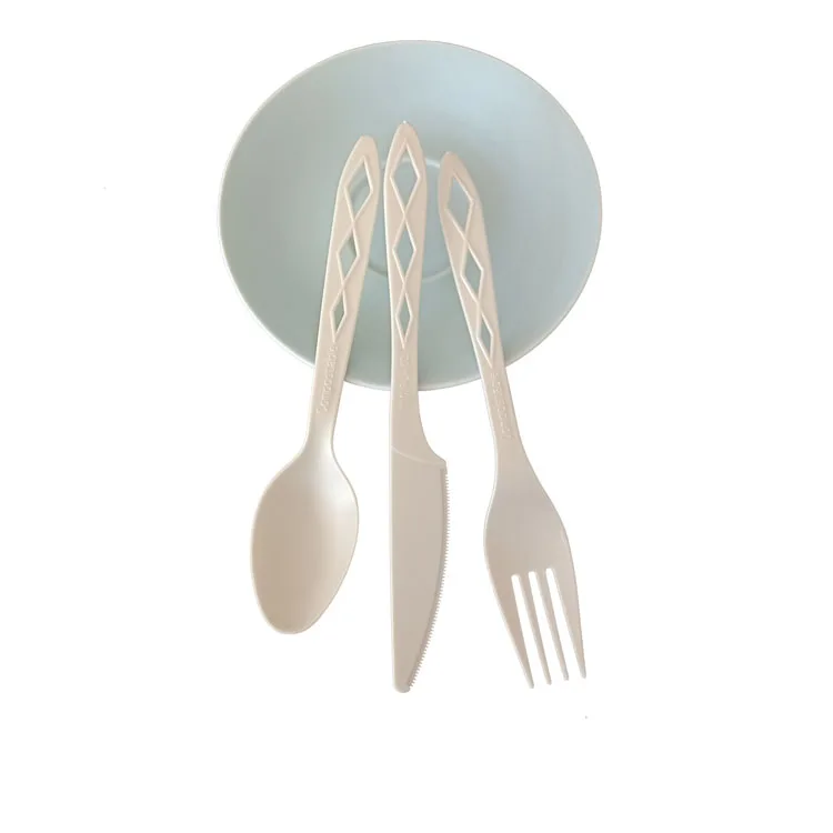 Disposable Biodegradable Corn Starch Knife Fork Spoon Compostable Cornstarch Cutlery