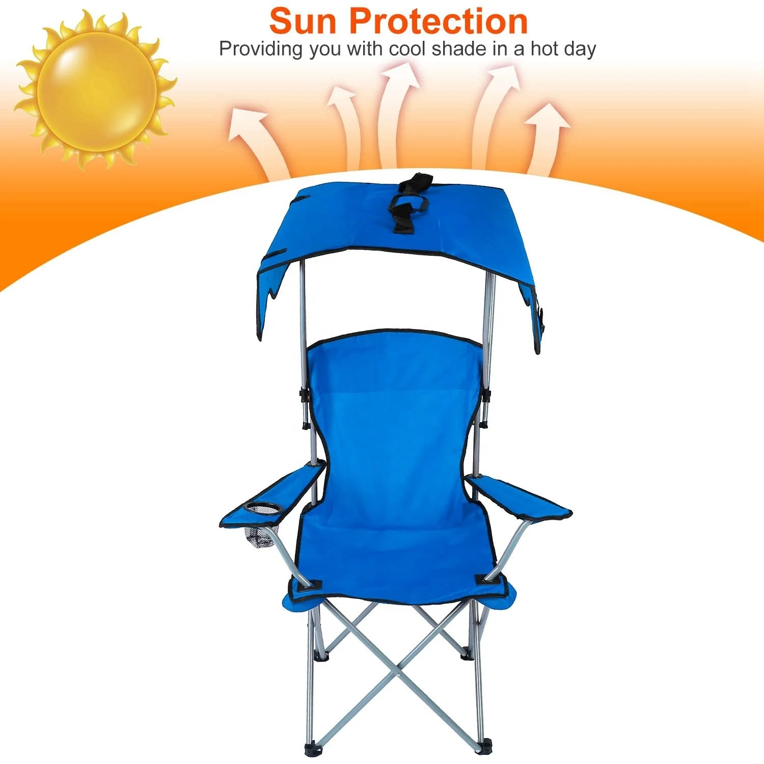 portable backpack rod holder Shade Recliner foldable folding Outdoor camping fishing canopy chairs with canopy umbrella
