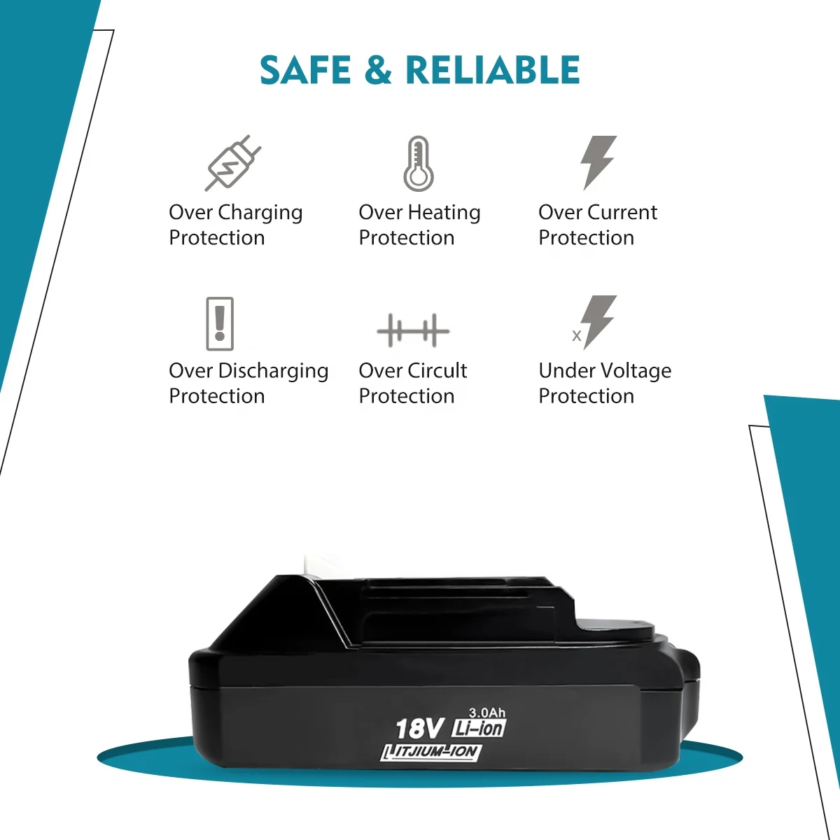 Makita Replacement Battery Compatible with Makita Batteries 18 Volt 1.8Ah Battery Drill 18v Lithium Ion BL1815 BL1820 BL1860