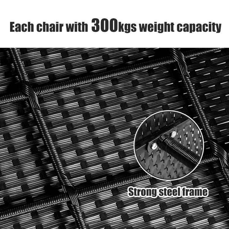 EMERSON Bistro Sets Woven Rattan Patio Conversation Furniture Sets Leisure Rattan Sofa Set Wicker Rattan Furniture