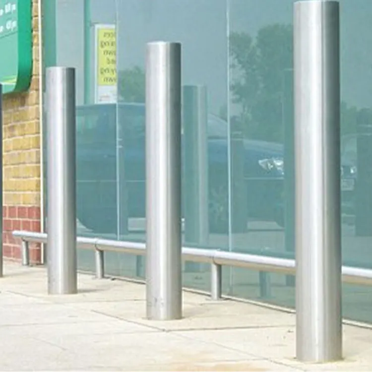 roadside crash barriers stationary 1.2m high galvanised steel metal safety bollard