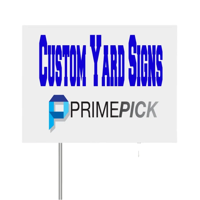 Customized Uv Ink Yard Sign Corrugated Plastic Printed Front & Back With Metal Ground Stake Included For Rent Sign
