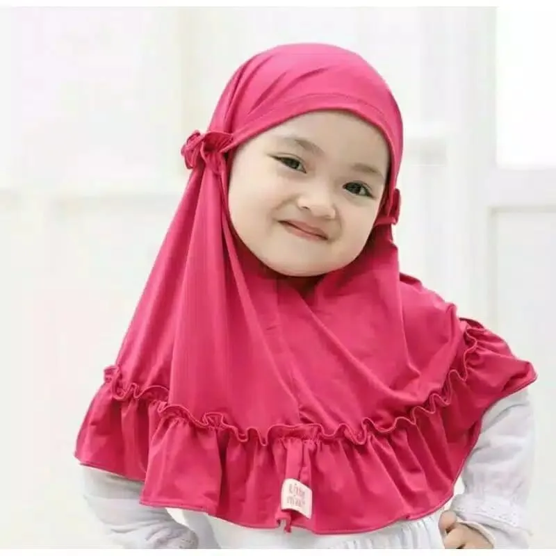 Wholesale 0-3 Years Old Solid Color Little Girl Children Hijab Child Baby Malaysia Turban Hat Instant Jersey Hijab Scarf for Kid