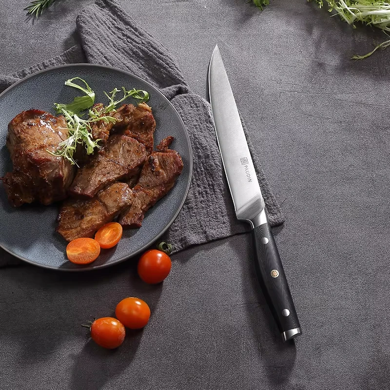 PAUDIN 8 Inch German Steel H1.4116  Razor Sharp With G10 Handle Kitchen Chefs Meat Vegetable Slicing Knife knives Carving Knife