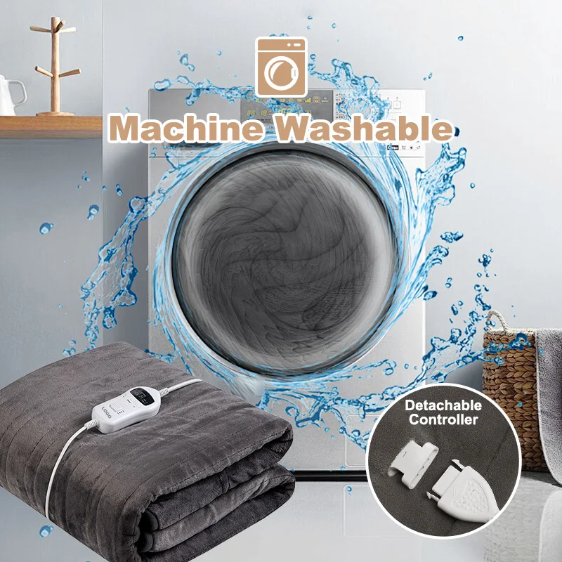 Washable 160*130 cm Warmer Over Electric Blanket Soft Flannel Fleece Electric Heating Throw