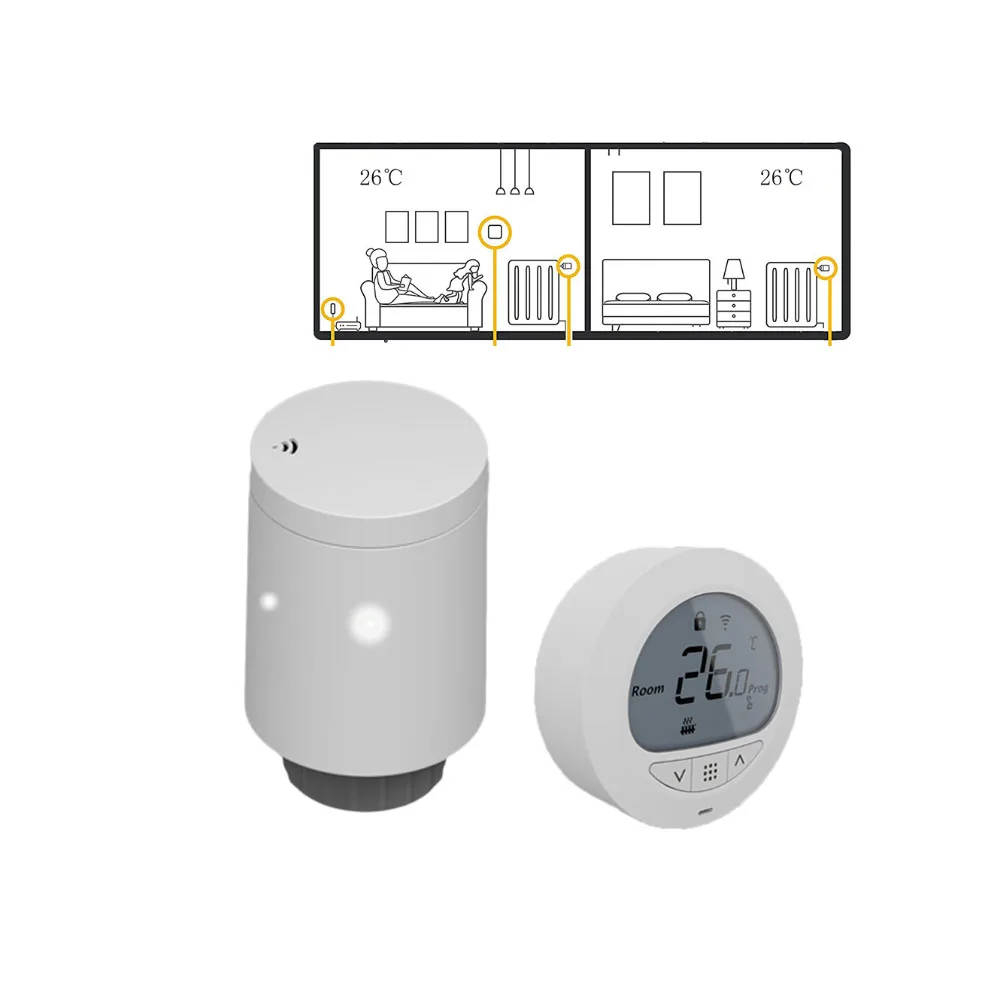 Термостат HY701 + 368 Zigbee 5 2 дня программирования умный термостат Tuya беспроводной датчик температуры термостатический радиатор