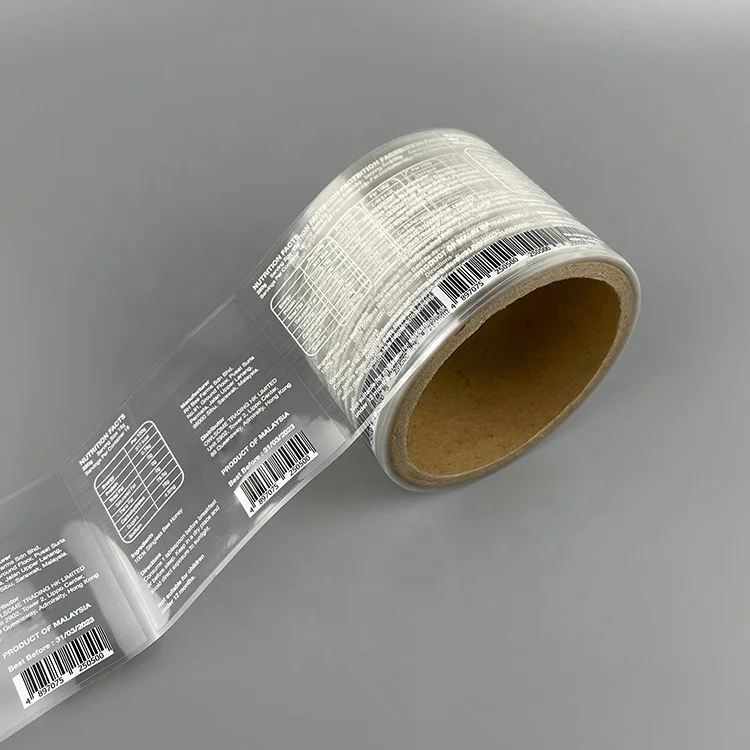 Waterproof Clear Label For Essential Oil Bottle Cosmetic Sticker Bottle Label Silk Screen Printing Cosmetic Transparent Label