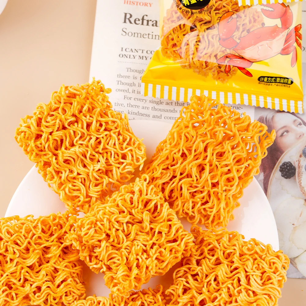 Delicious Crispy Chinese Style Bread Instant Noodles with Fragrant Spiciness Handmade from Wheat Flour Packaged in Bulk Boxes