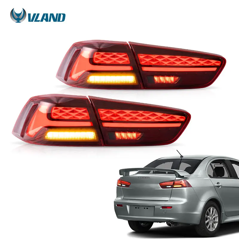 VLAND Manufacturer LED Taillights 2008-2020 With Sequential Car Tail Lights Assembly  Rear Lamp For Mitsubishi Lancer EVO X