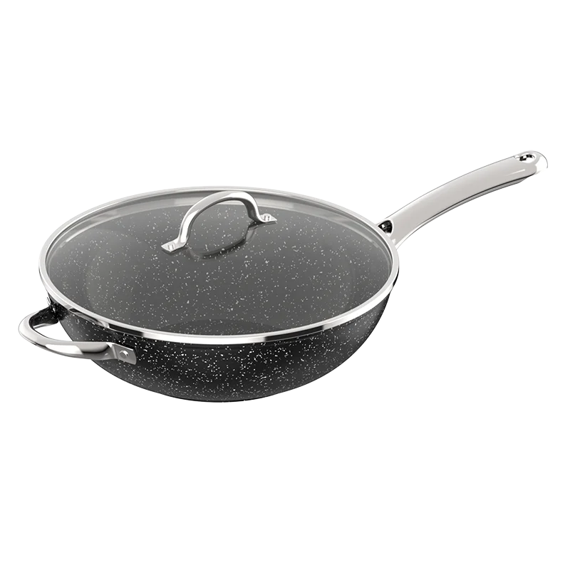 chinese Professional 30cm aluminum Non Stick Wok with ss handle