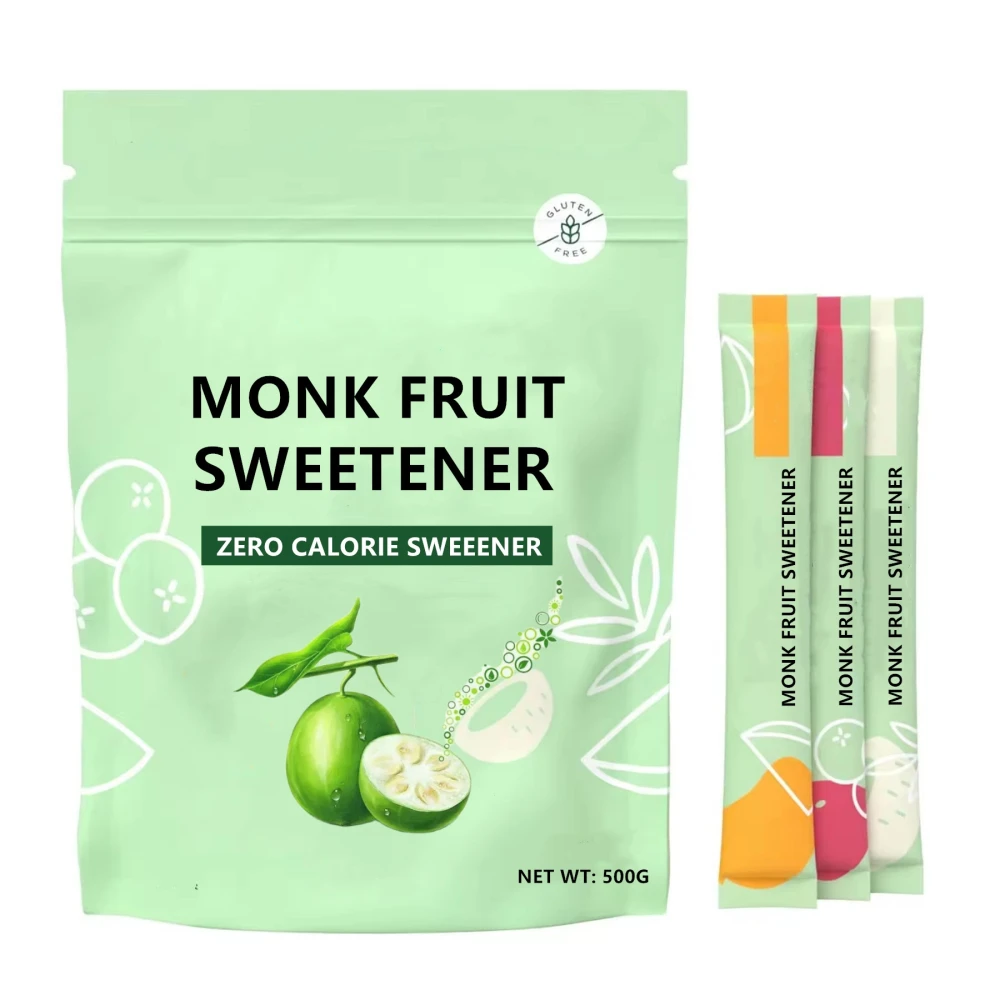 Factory Best Sales Monk Fruit sachet packet Organic monkfruit sugar sweetener with Private Label