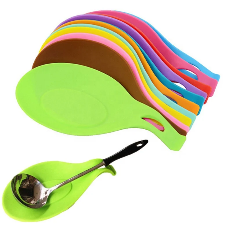 Heat Resistant Silicone Spoon Rest Non-stick Kitchen Utensil Spatula Holder