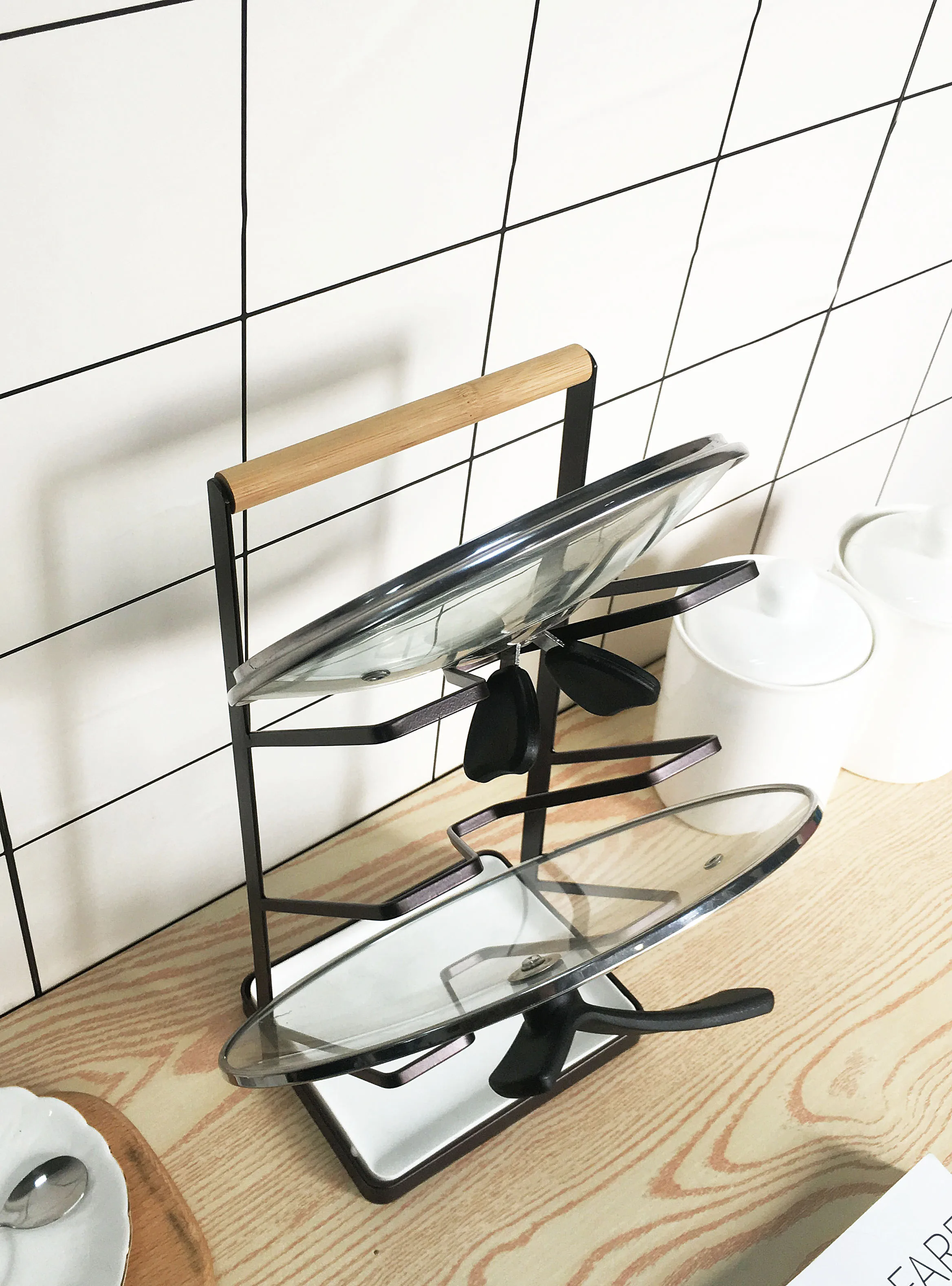 Scaffale portaoggetti da cucina con coperchio per pentole in acciaio originale Kusina