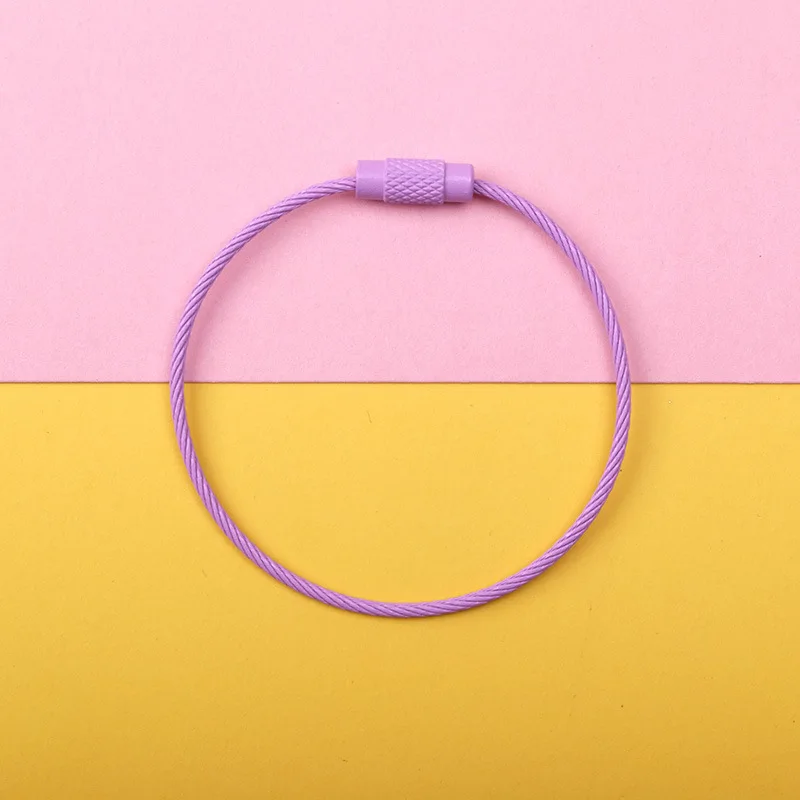 Multifunctional Amazon Hot Sale Car Colored Metal Key Chain Stainless Steel Wire Keychains for DIY Making