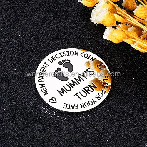 Christmas Birthday Gifts Mothers Fathers Day Mom Dad coin Funny New Mummy Daddy Make Decision Coin Gifts for First Time Parent